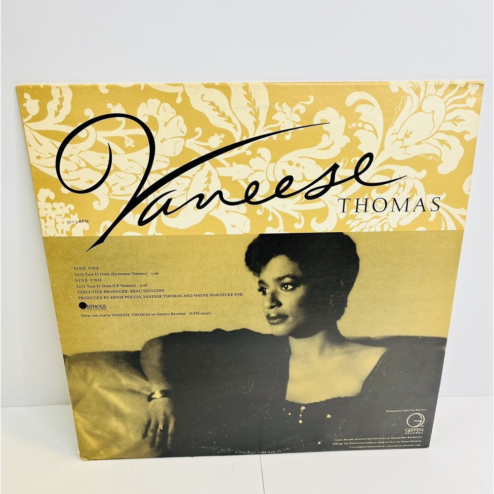 Vaneese Thomas Let's Talk It Over 12" Vinyl Maxi Single Record Gold 1987 Geffen